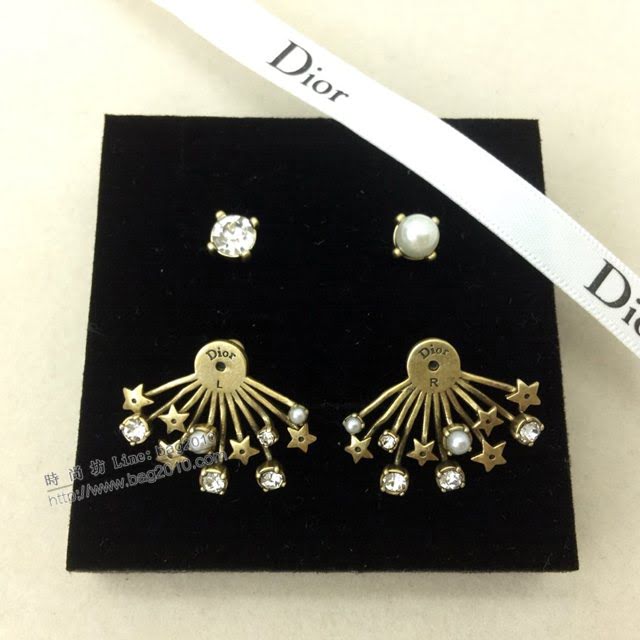 Dior飾品 迪奧經典熱銷款星星珍珠扇形耳釘耳環  zgd1465